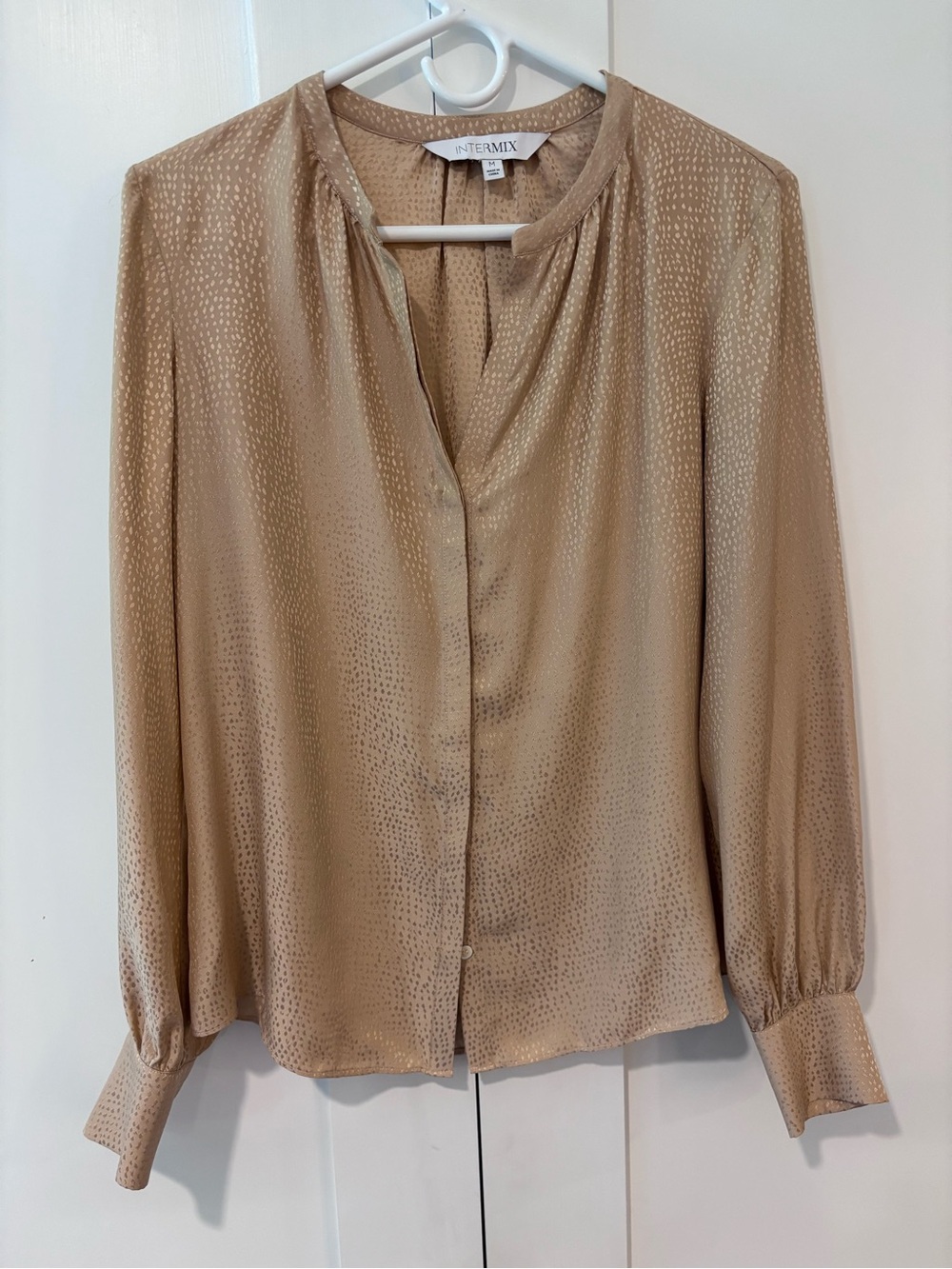 INTERMIX Metallic Dot Silk Blouse